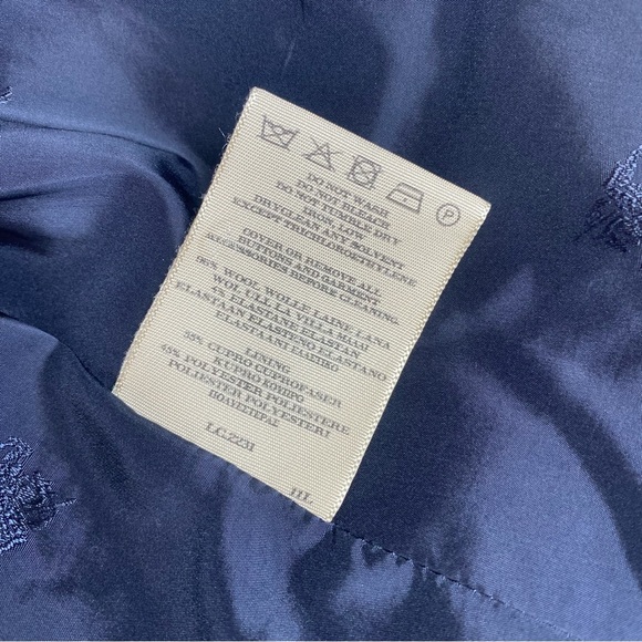 BURBERRY LONDON Black 100% Wool Collared Longsleeve Blazer Jacket Size US 6 - Picture 7 of 10